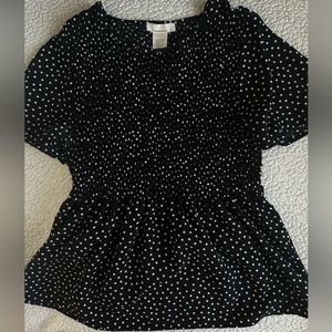 Black polka dot blouse